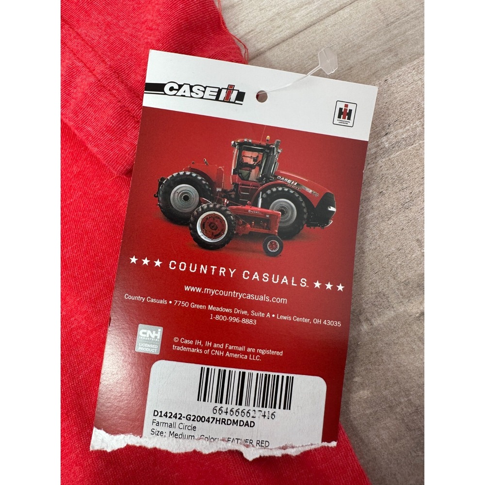 NWT Case IH Farmall Circle Logo Men's Medium‎ Heathered Red Short Sleeve Tee - Picture 4 of 7